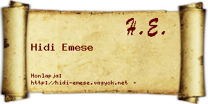 Hidi Emese névjegykártya
